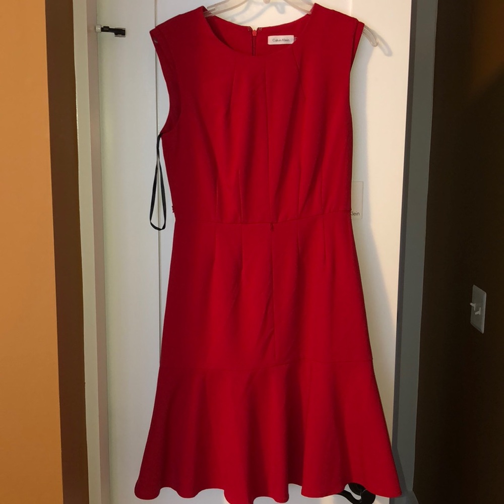 Red Calvin Klein dress
